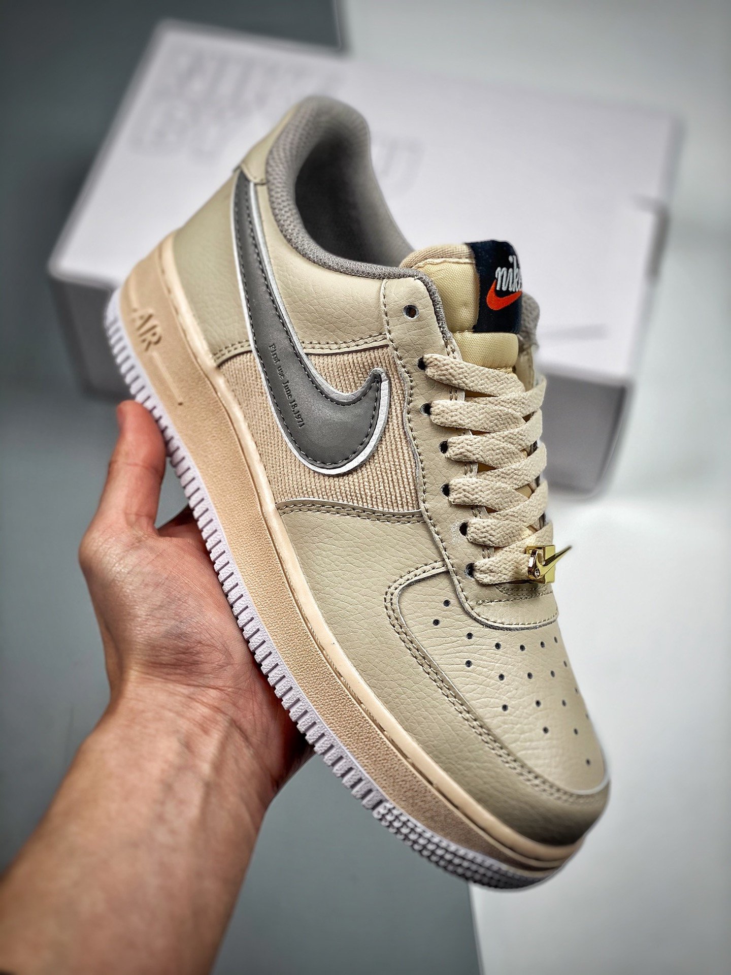 Custom Nike Air Force 1 Low Beige Grey 5341009