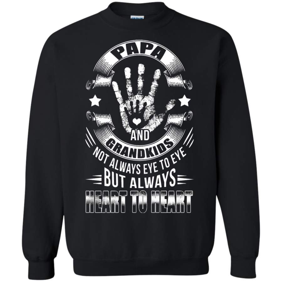 AGR Papa And Grandkids Not Eye To Eye But Always Heart To Heart Sweatshirt