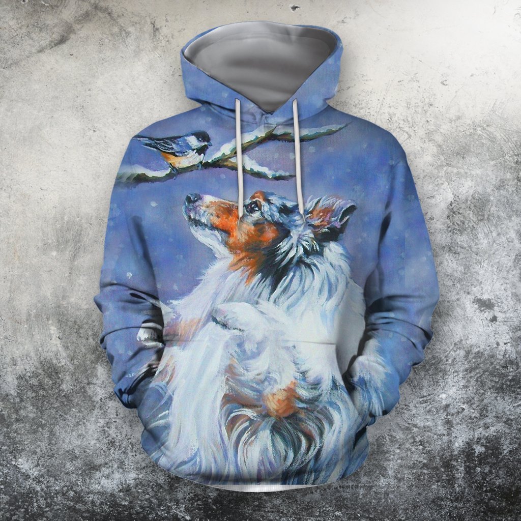 3D All Over Print Shelties Blue Merle Dog Hoodie