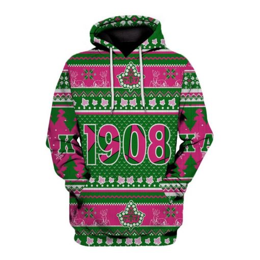 Aka Ivy Leaf Symbol Aka 1908 Aka Ivy Leaf Pattern Ugly Christmas Hoodie Sweatshirt