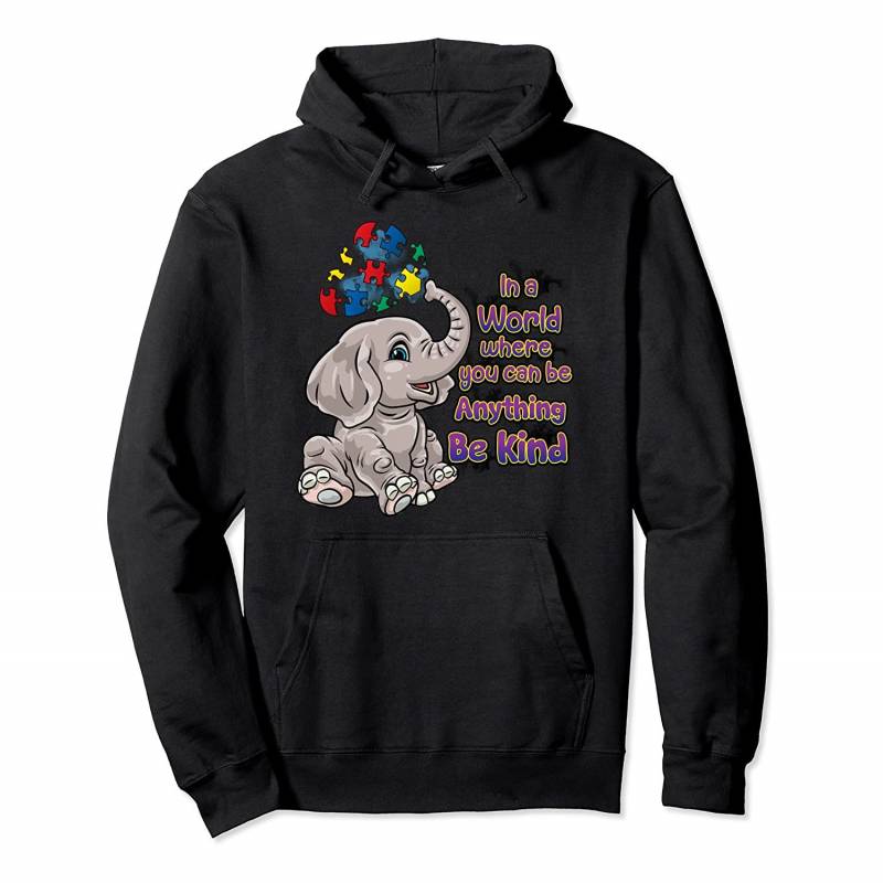 Autism Awareness Be Kind Elephant Puzzle Teacher Mom Womens Pullover Hoodie