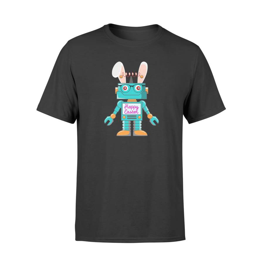 Happy Easter Robot With Cute Bunny Ears T Shirt