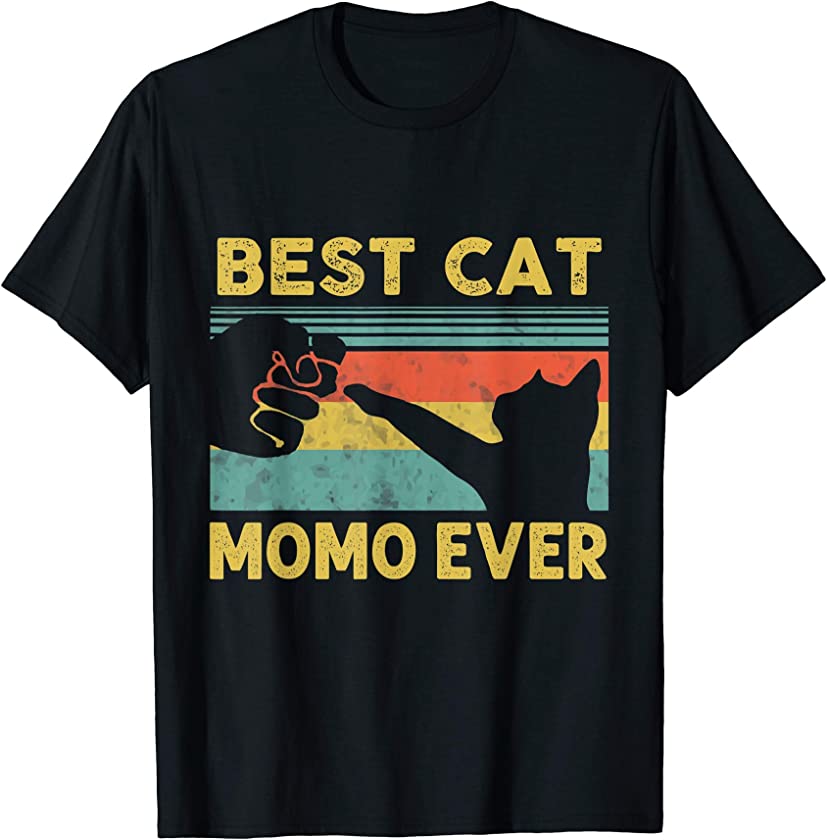 Best Cat Momo Ever Vintage Cats Happy Mother’s Day T-Shirt