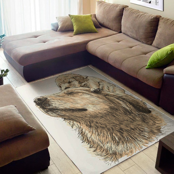 Labrador Retriever And Puppy Print Area Rug