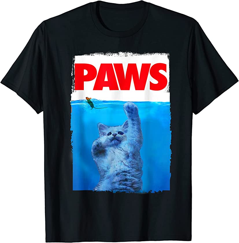 PAWS Funny Cat Kitten For Shark And Cat Lovers T-Shirt