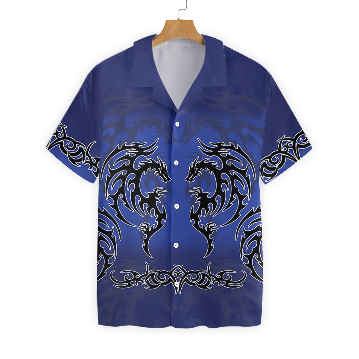 Blue Tribal Dragon Hawaiian Shirt Ha83239