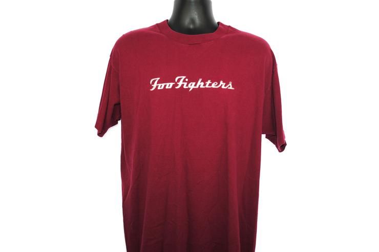 1997 Foo Fighters Vtg My Hero Era The Colour And The Shape Album Metallic Raised Print Logo Classic Alt Rock Concert Tour T-Shirt