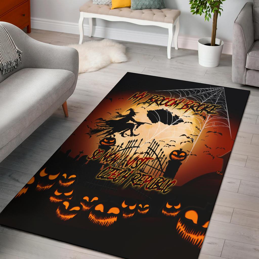 1Sttheworld Halloween Rug My Broom Broke So Now I Vitsit Czech Republic A25