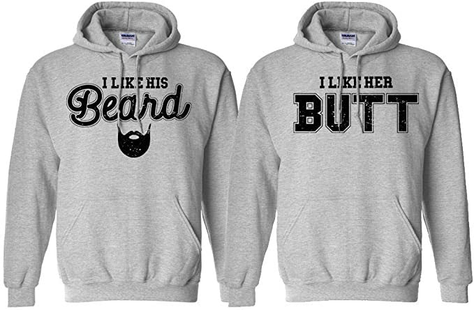 I Like His Beard I Like Her Butt Couple Hoodie, Couple Hoodie, Husband Wife Hoodie, Unisex Hoodie