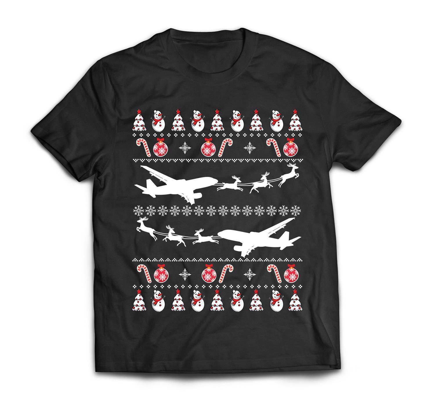 Airplanes Ugly Christmas Xmas Costume Unisex T-Shirt Hoodie Sweatshirt Plus Size S-5Xl