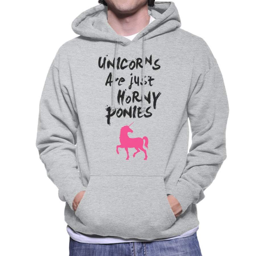 Unicorns Are Horny Ponies Men’s Hooded Sweatshirt