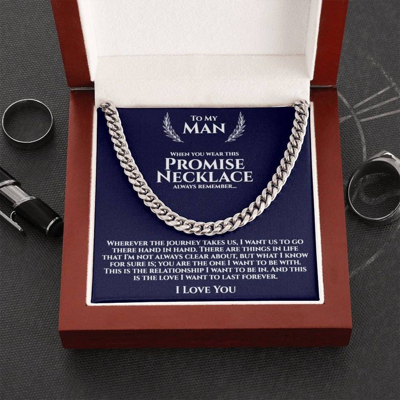 Valentines Day Gifts For Him, Cuban Necklace For Husband/Boyfriend, Always Remember