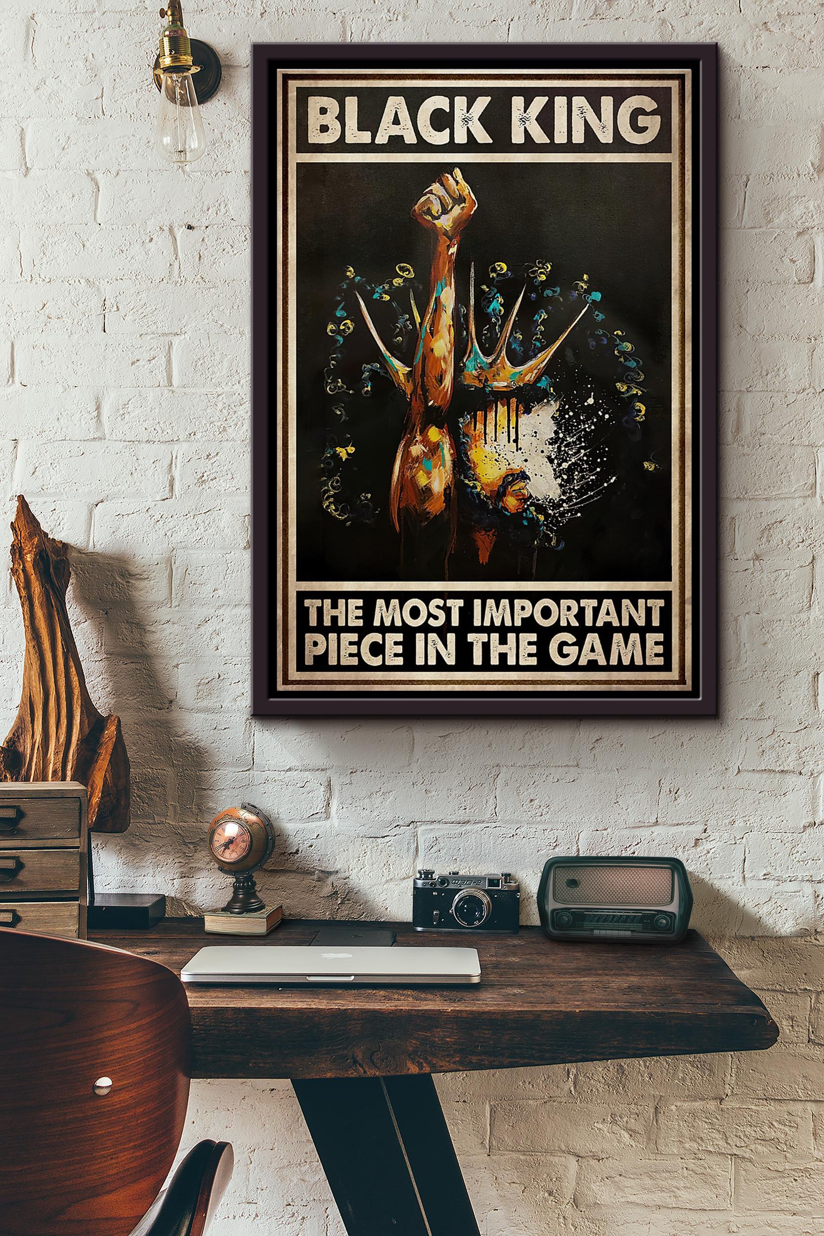 Black King The Most Important Piece In The Game Poster Framed Matte Canvas