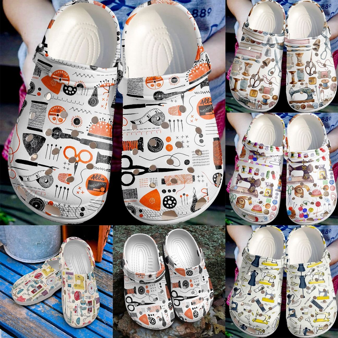 Sewing Personalize Clog, Custom Name, Text, Fashion Style For Women, Men, Kid, Print 3D Sewing Life