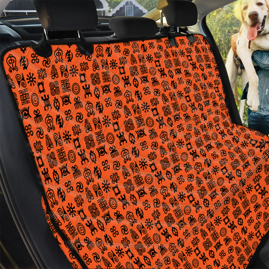 West African Adinkra Symbols Print Pet Car Back Seat Cover