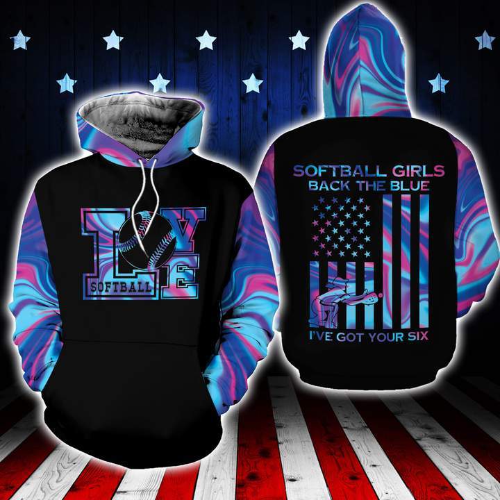 Softball girls I’ve got your six Hoodie 3D