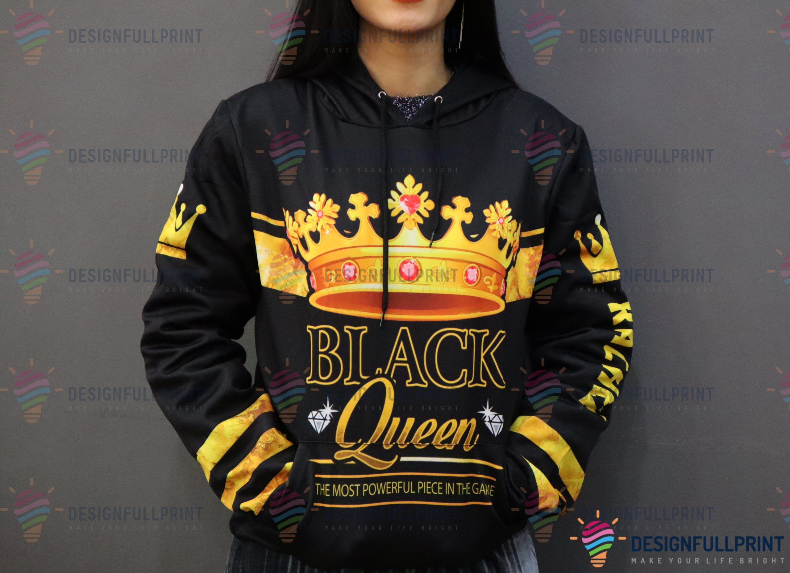 Black American Gift Gift For Gamer Personalized Black Queen Most Important Piece In The Game Black Queens Black Women Personalized Unisex Hoodie Black Queen Hoodie Black And Proud 365