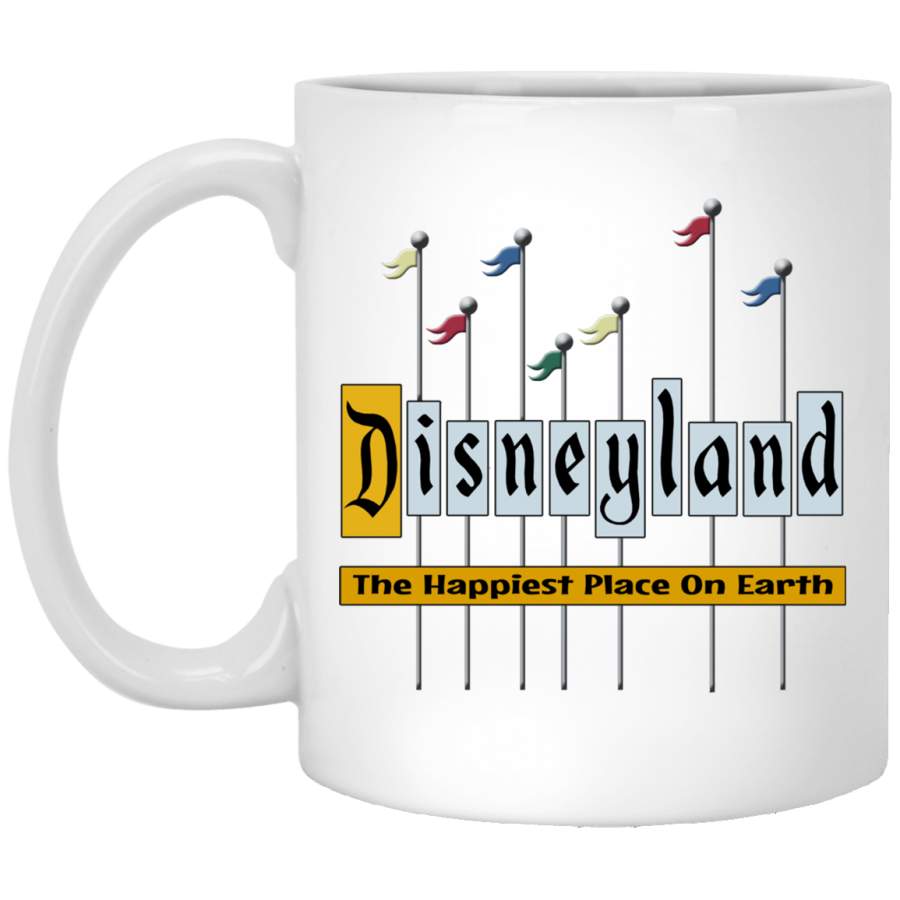 Vintage Themepark The Happiest Place On Earth Mug White Mug