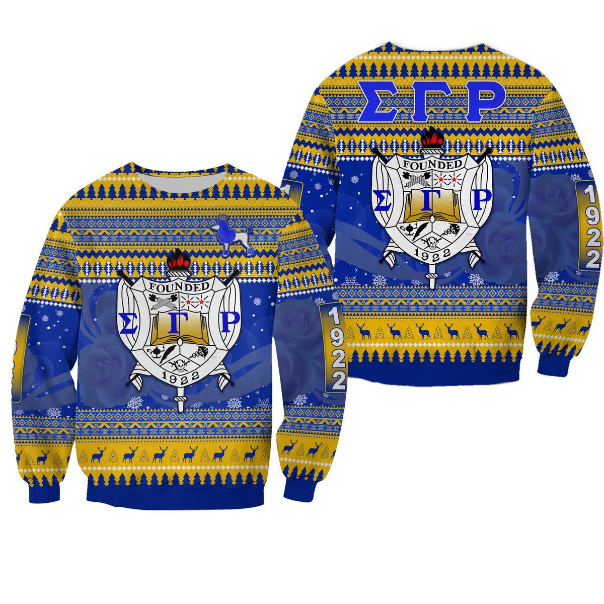 Sorority Sweatshirt – Sigma Gamma Rho African Pattern Christmas Sweatshirts