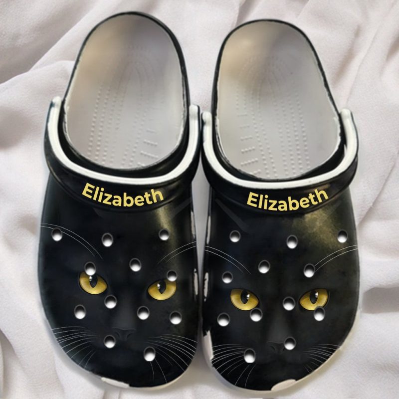 Angry Black Cat Personalized Shoes clogs Gifts For Daughter