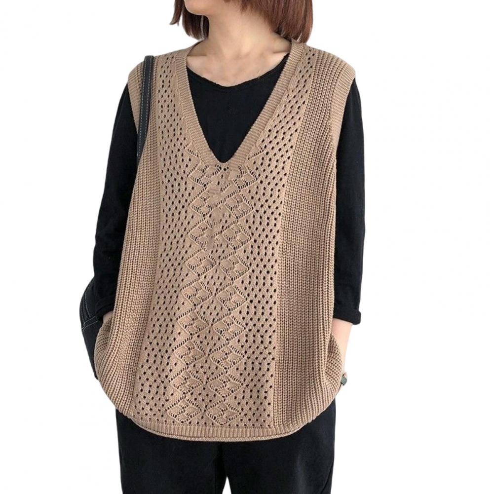 Winter Sweater Loose Oversized Women Sweater Vest Anti-pilling Women Sweater Vest alx