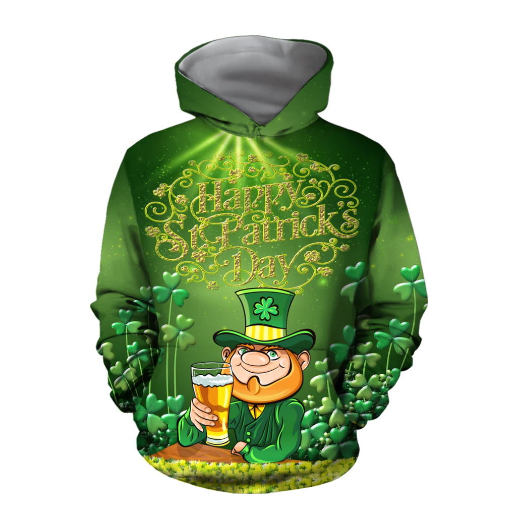 Happy St Patrick’S Day Hoodie Sweater All Over Printed Shirt, Let Day Drink Beer Shirt