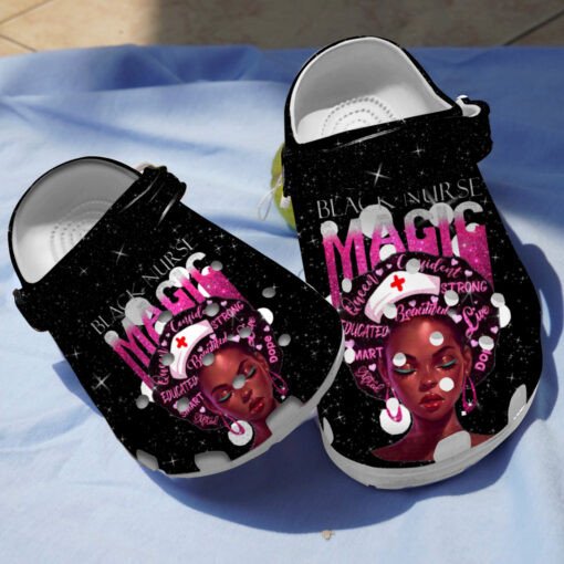 Black Nurse Magic Black & Pink Clogs Shoes – Winterdecor Shop