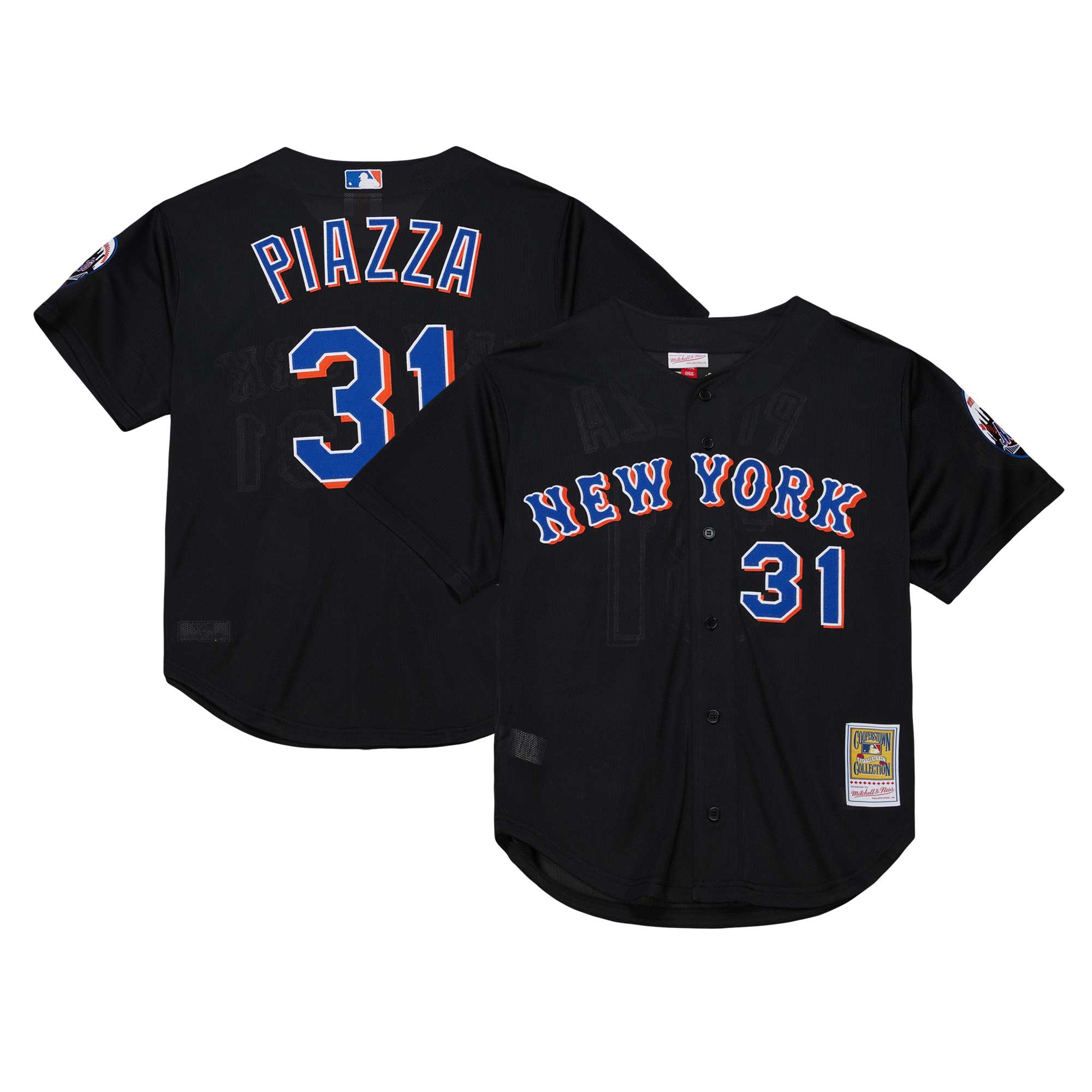 Mike Piazza New York Mets Mitchell & Ness Cooperstown Collection 2000 Batting Practice Jersey – Black