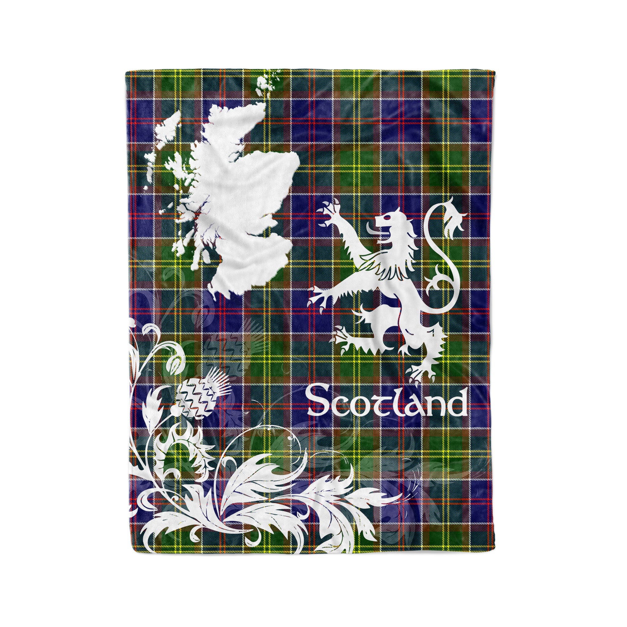 Tartan Plaid Fleece Blanket Tartan Blanket Thistle And Lion Scottish Clan Ayrshire Plaid Blanket