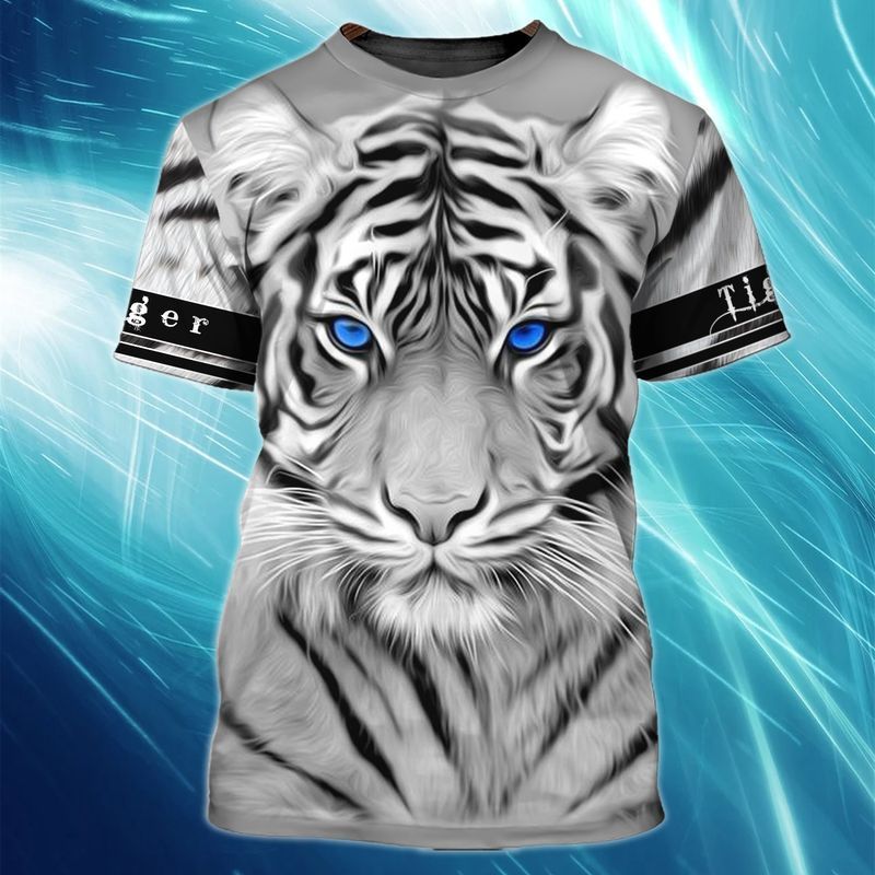 White Tiger Blue Eyes Cool 3D Full Print Tshirt