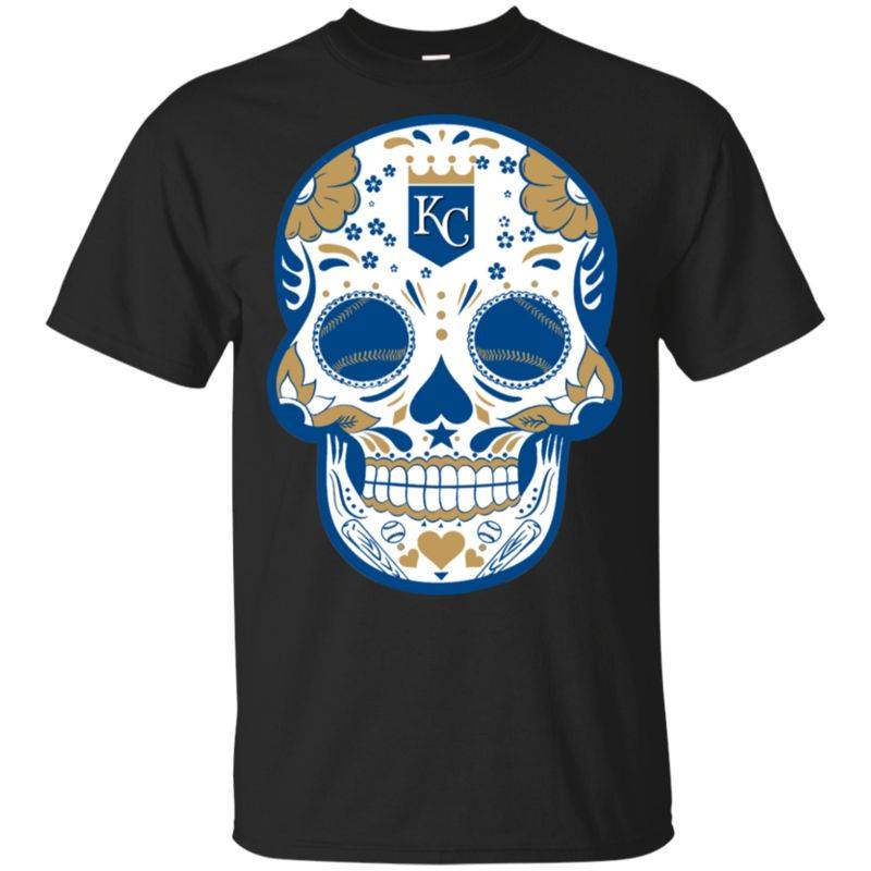 Kansas City Royals Skull Baseball Team Shirt Lt02