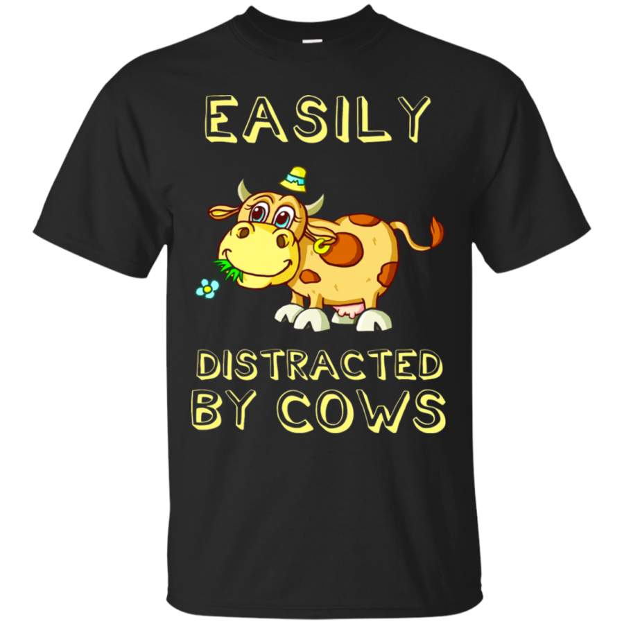 AGR Easily Distracted By Cows Animals T-Shirt