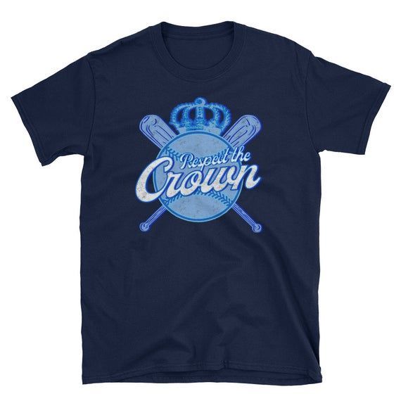 Respect The Crown Kansas City Short Sleeve Ladies Mens Royal Shirt Kc Respect Kansas City Baseball Retro Shirt