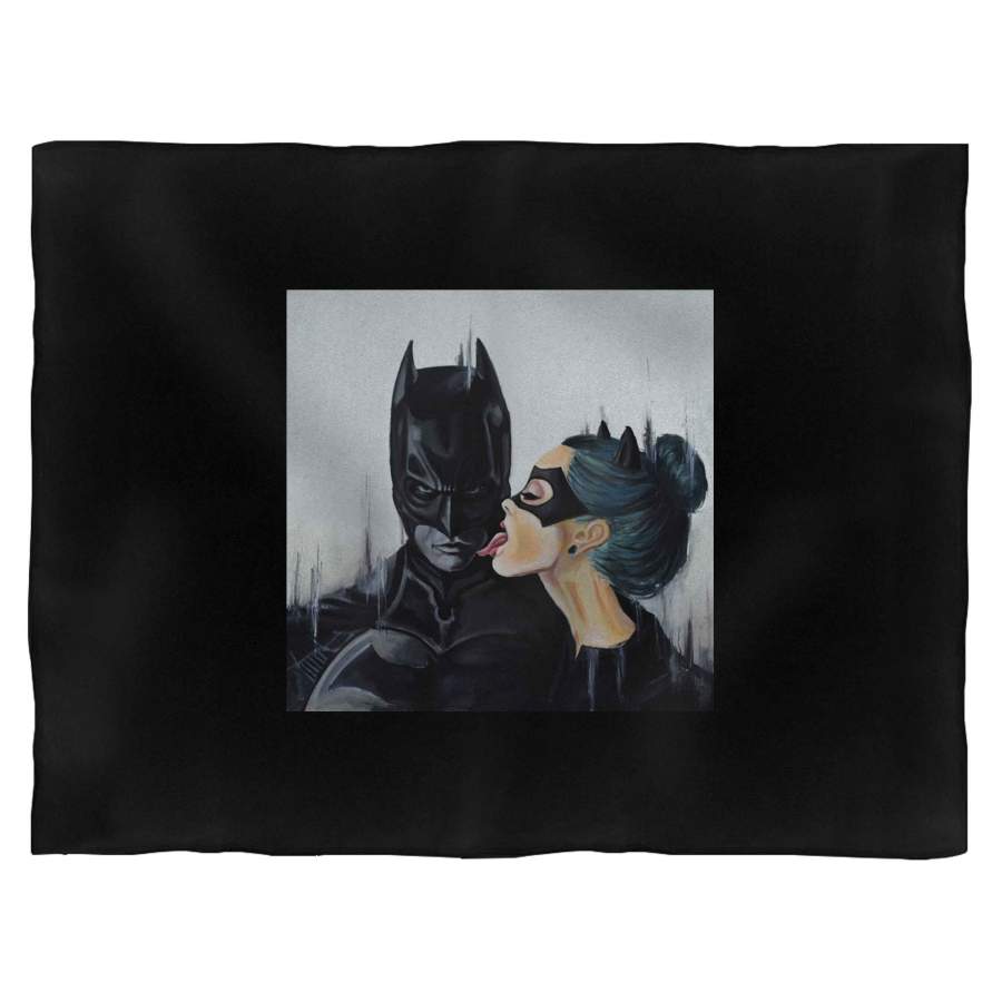 Catwoman Licking Batman Sexy Superheros Blanket