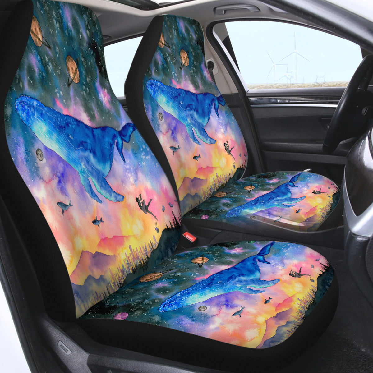 Big Whale On Galaxy Swqt3591 Car Seat Covers