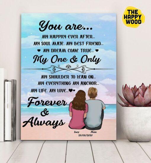 You Are My One & Only Forever & Always Couple Custom Vertical Canvas Poster For Home Decoration