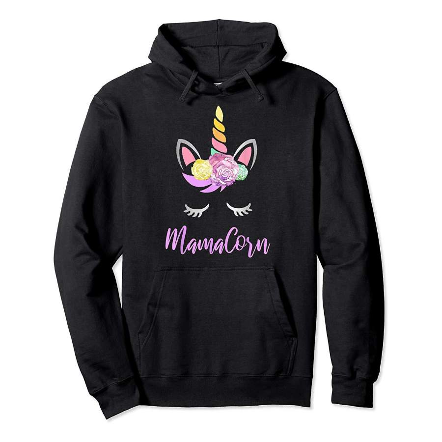 Mamacorn Floral Unicorn Gift Cute Shirt for Mothers Day Mom Hoodie Premium Tee