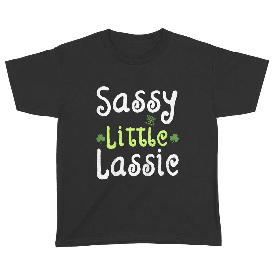 Kids Girls Sassy Little Lassie Irish St Patrick’s Day Boys Girls Youth T-shirt