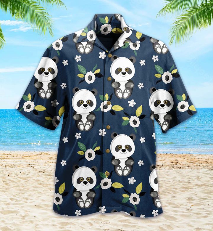 Panda Flowers 3D Hawaiian Shirt