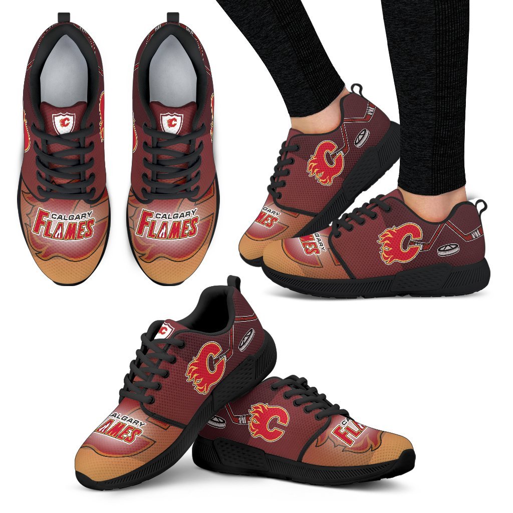 Pro Shop Calgary Flames Running Sneakers For Hockey Fan