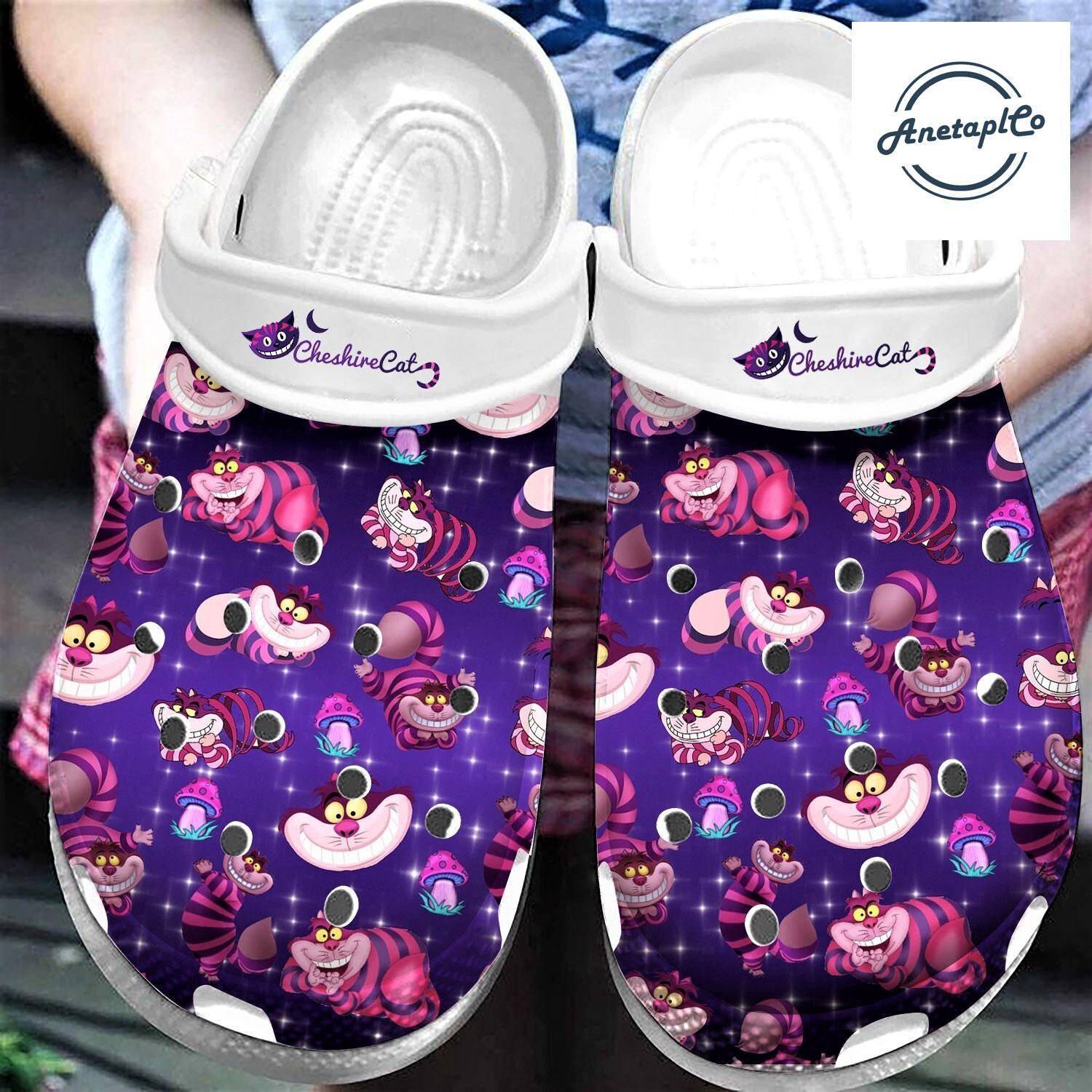 Cheshire Cat Halloween Clogs Women Disney Alice Wonderland Shoes Unique Gift