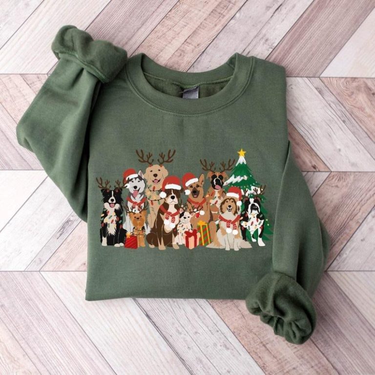 Christmas Dogs Sweatshirt, Dog Lover Sweater, Holiday Sweater, Christmas Shirt, Christmas Dog Gift, Cute Gift for Dog Lover, Dog Mom Shirt