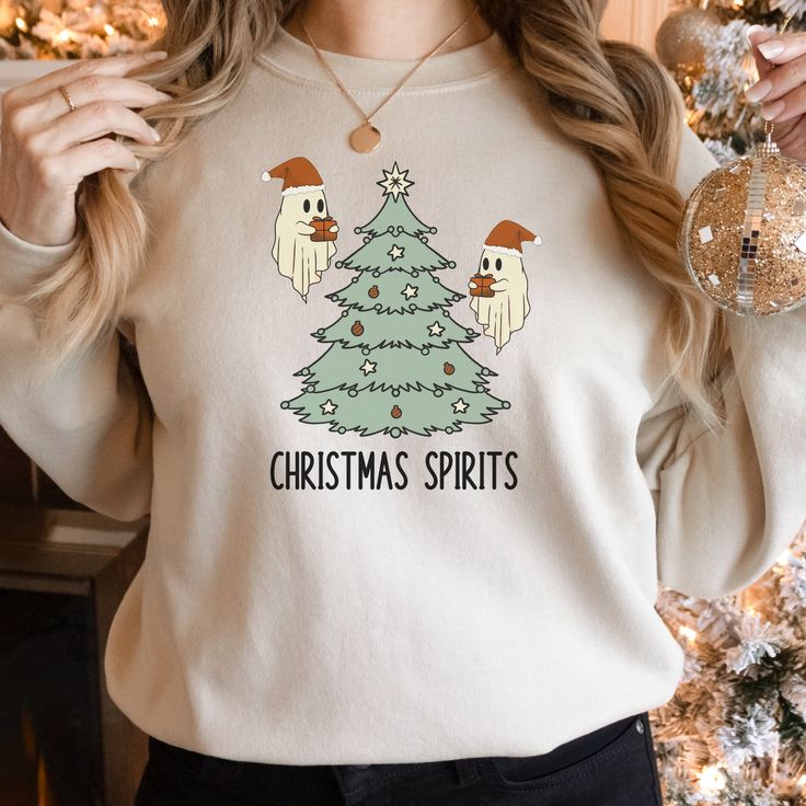 Christmas Ghost Sweatshirt, Funny Ghost Crewneck, Spooky Christmas Sweatshirt, Retro Christmas Ghosts Crewneck, Goth Christmas Sweater, Cute