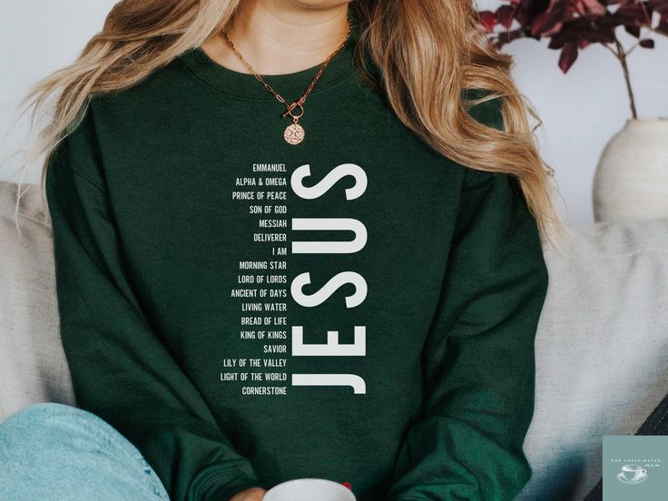 christmas sweatshirt, christian christmas sweater, names of Jesus christmas sweatshirt, Jesus names shirt, faith sweatshirt