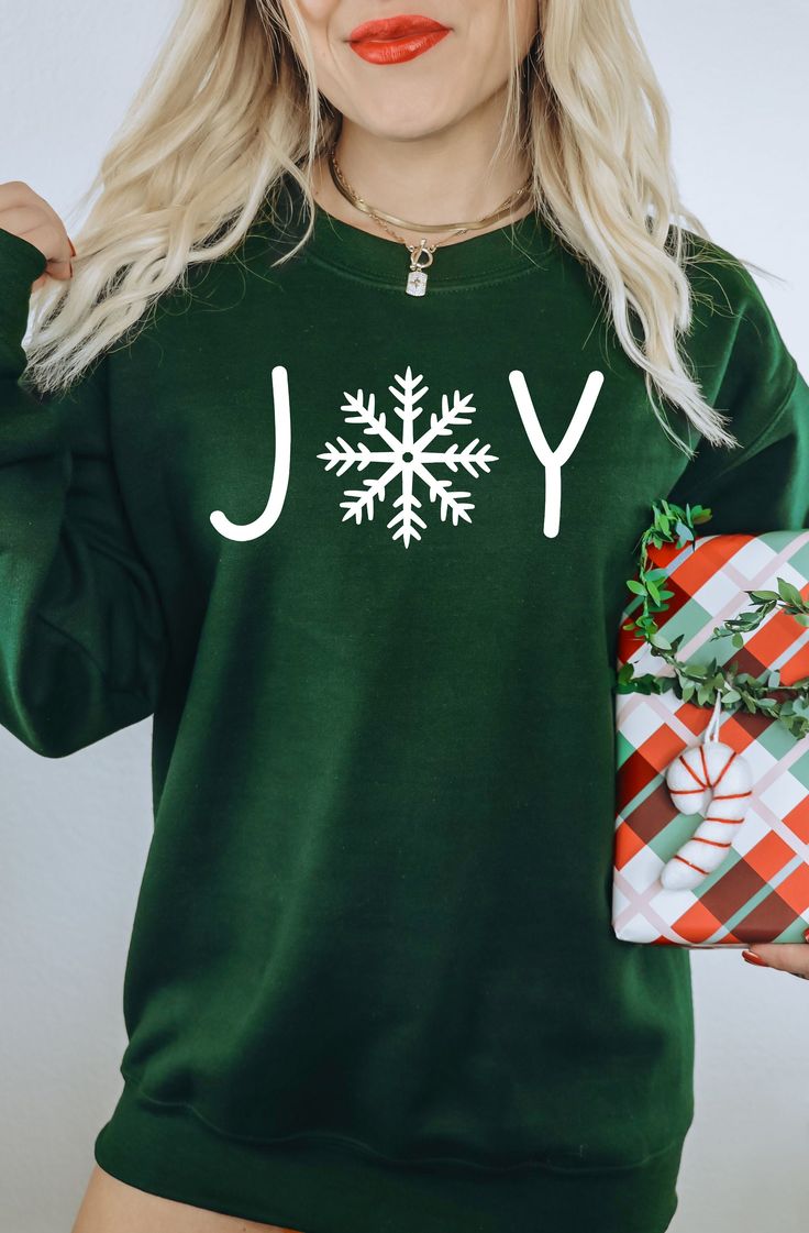 Christmas Sweatshirt, Holiday Sweatshirt, Joy Sweatshirt, Christmas Shirt, Winter Sweatshirt, Snowflake Shirt