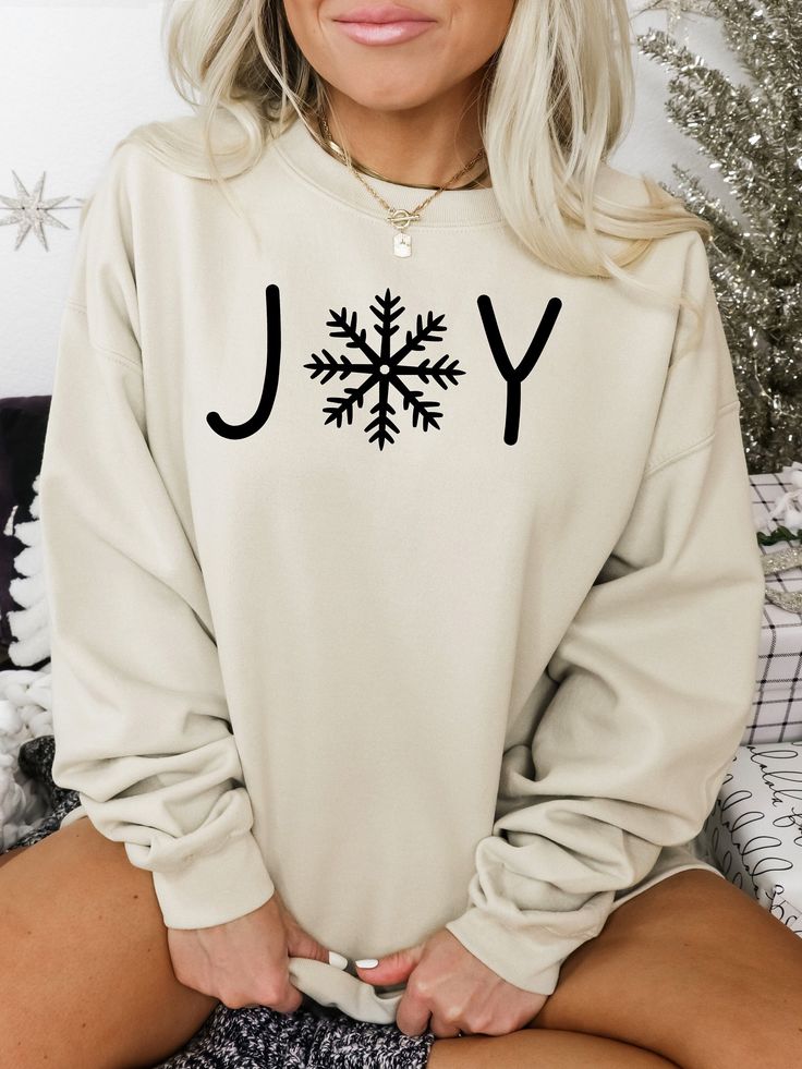 Christmas Sweatshirt, Holiday Sweatshirt, Joy Sweatshirt, Christmas Shirt, Winter Sweatshirt, Snowflake Shirt, Joy Shirt