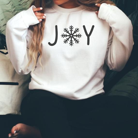 Christmas Sweatshirt, Holiday Sweatshirt, Joy Sweatshirt, Christmas Shirt, Winter Sweatshirt, Snowflake Shirt, Joy Shirt, For Women, For Men