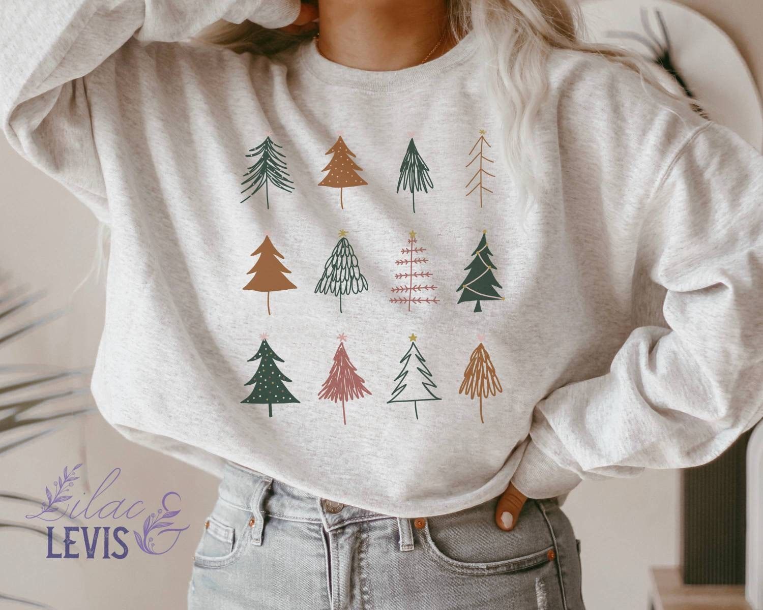 Christmas Trees Sweatshirt , Christmas Sweatshirt for Women, Christmas Sweatshirt, Christmas Shirt, Cute Ugly Christmas Sweater Winter