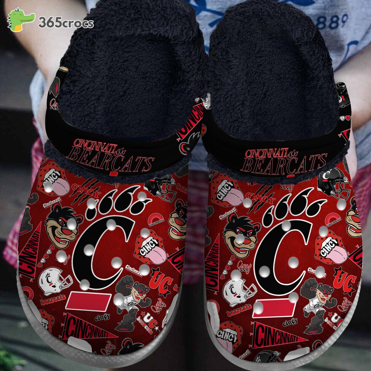 Cincinnati Bearcats NCAA Comfortable Fur Lined Crocss Shoes Series Collection Elite