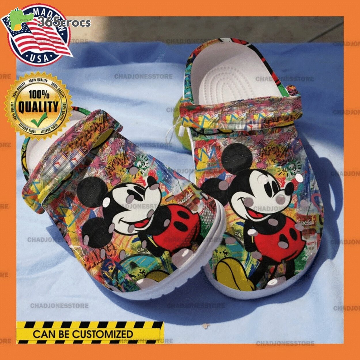 Classic Mickey Mouse Design Durable Comfortable Crocss Clog Shoes